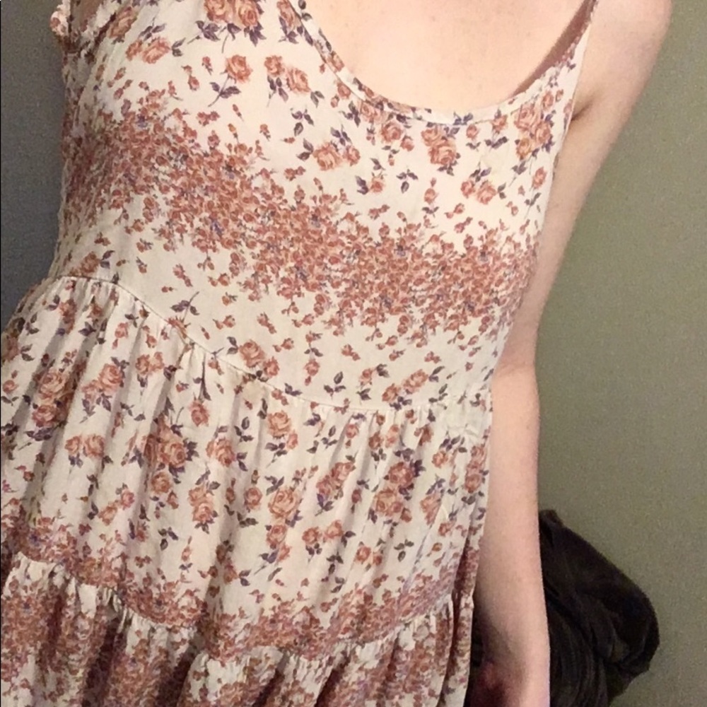 Rose covered pink sun dress